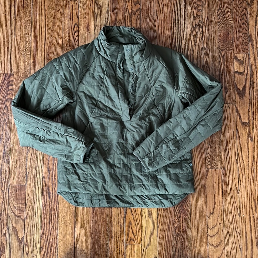 Mountain Hardwear Olive Green Quilted Puffer Pullover Jacket